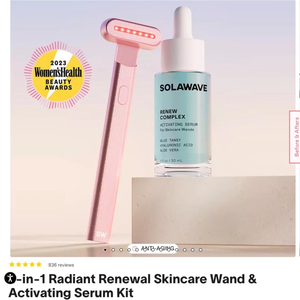Brand New In Box Solowave Radiant Renewal Skincare Wand & Activating Serum